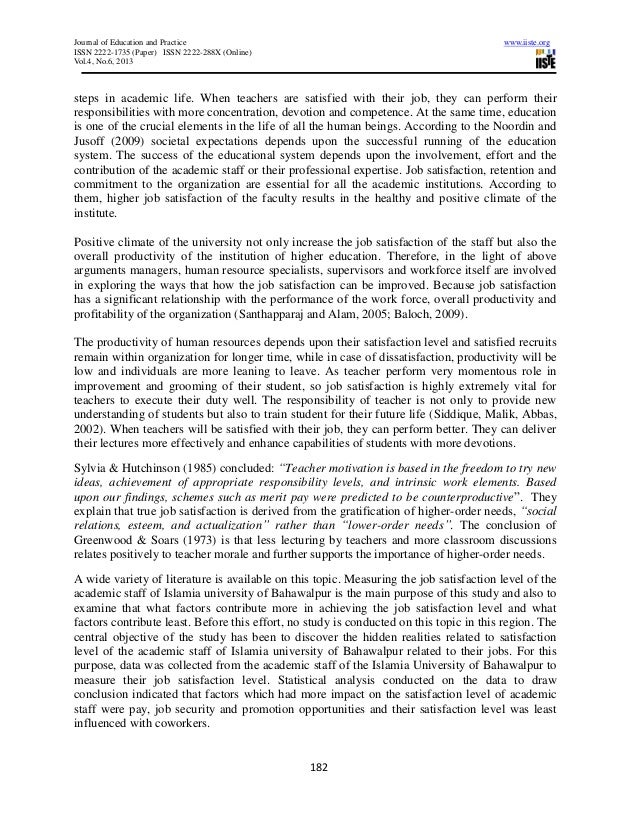 what factors contribute to job satisfaction essay